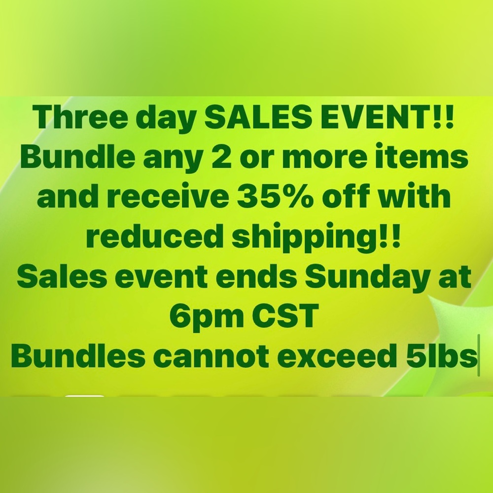BUNDE SALES EVENT!!!
35% OFF BUNDLES